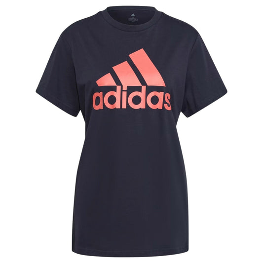 Adidas Womens Essentials Logo Boyfriend T-Shirt Navy Blue