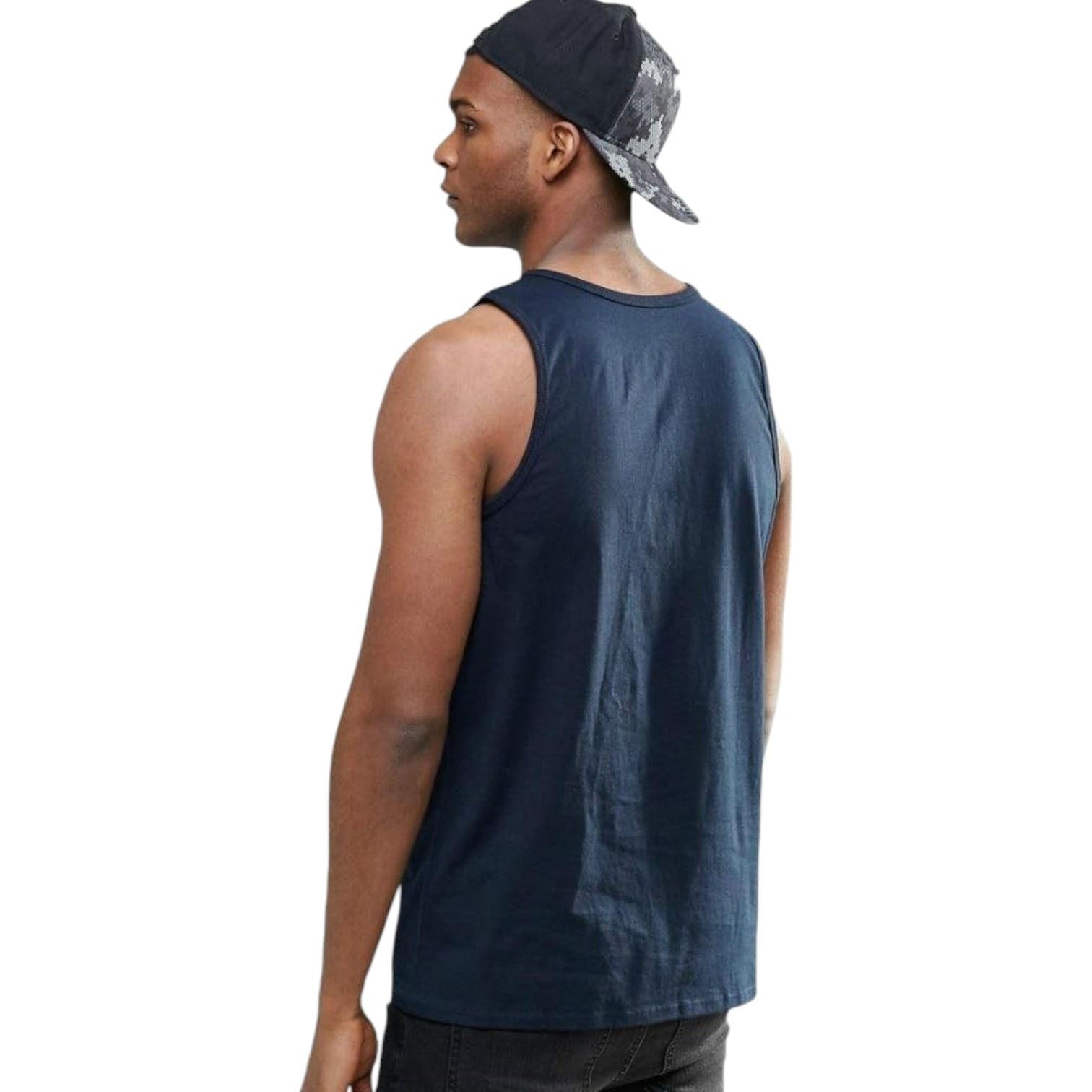 Nike Mens Athletic Training Gym Vest Tank Top Navy Blue