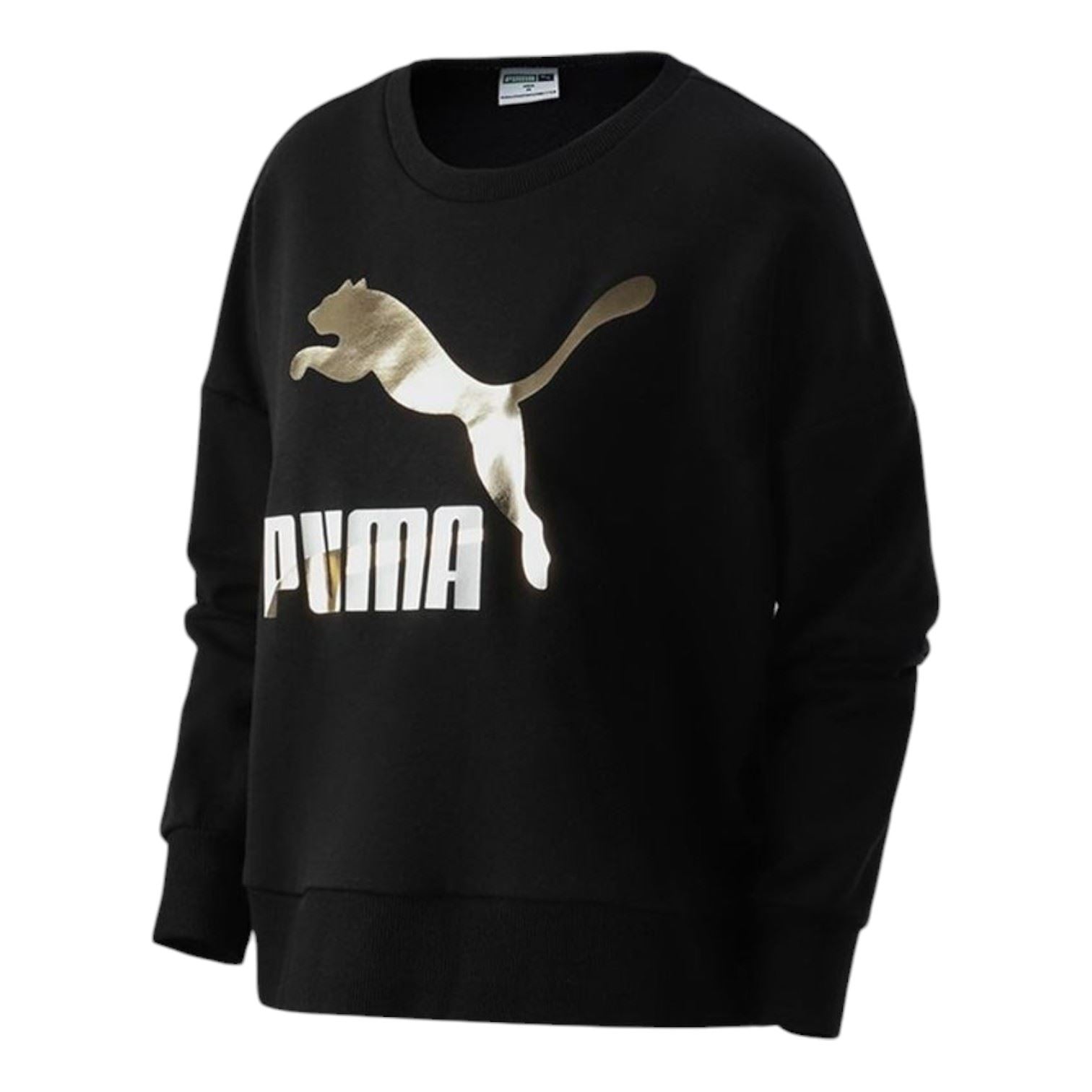 Puma Womens Classic Printed Logo Sweatshirt Black