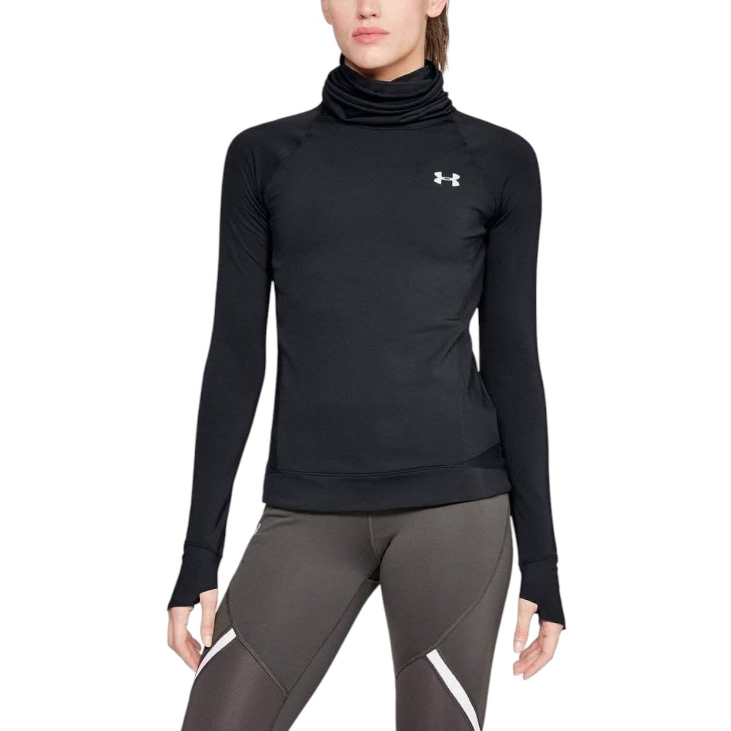 Under Armour Womens CG Reactor Run Funnel Warm-up Top Black