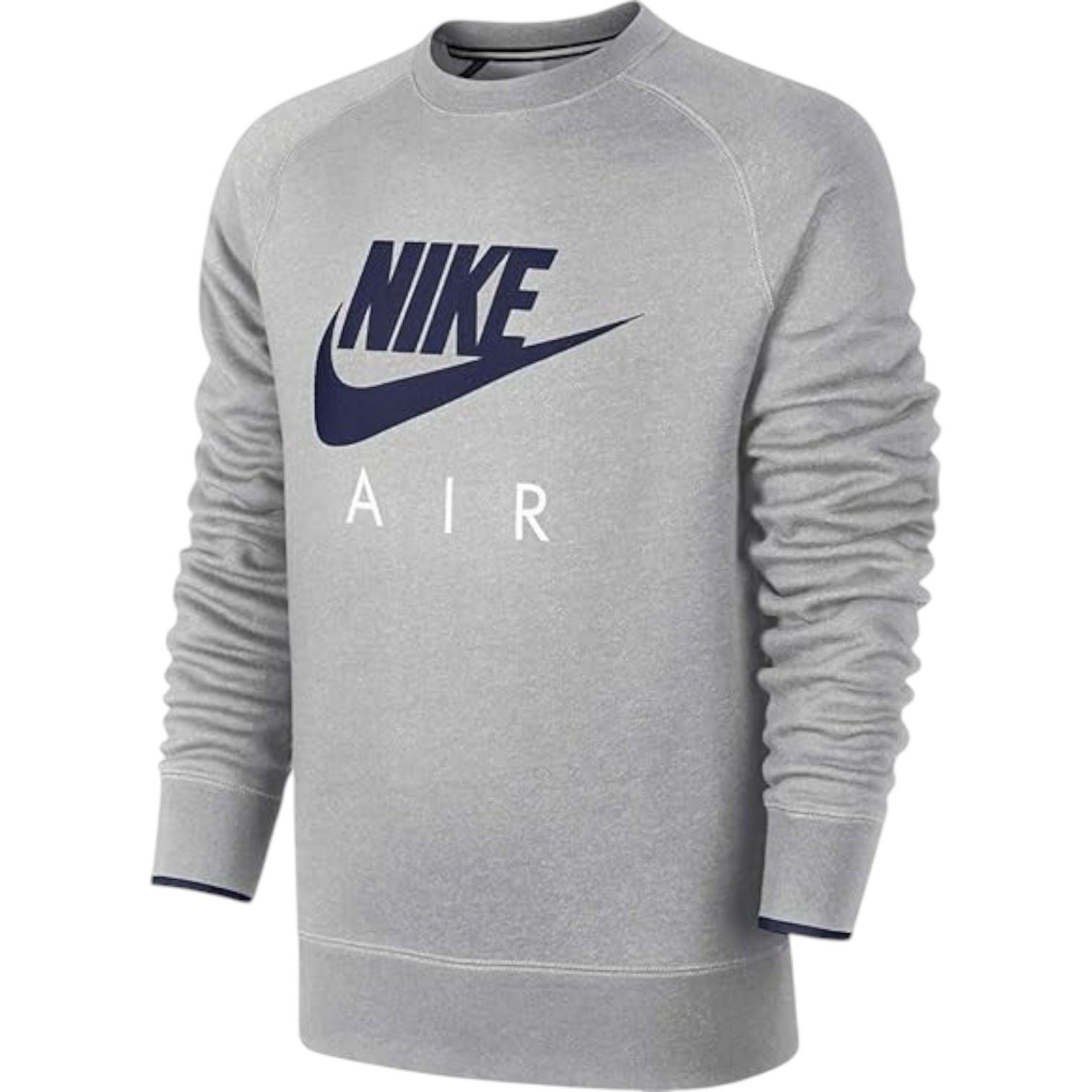 Nike Mens AW77 Fleece Crew-Air Sweatshirt Grey