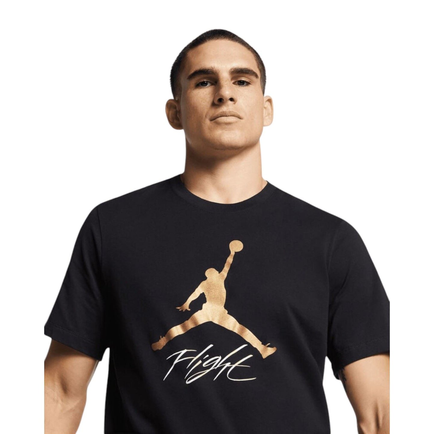 Nike Jumpman Jordan Logo Mens Flight Crew Neck Athletic T-Shirt Black