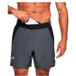 Under Armour Mens Qualifier Speed Pocket 7'' Shorts Grey Black