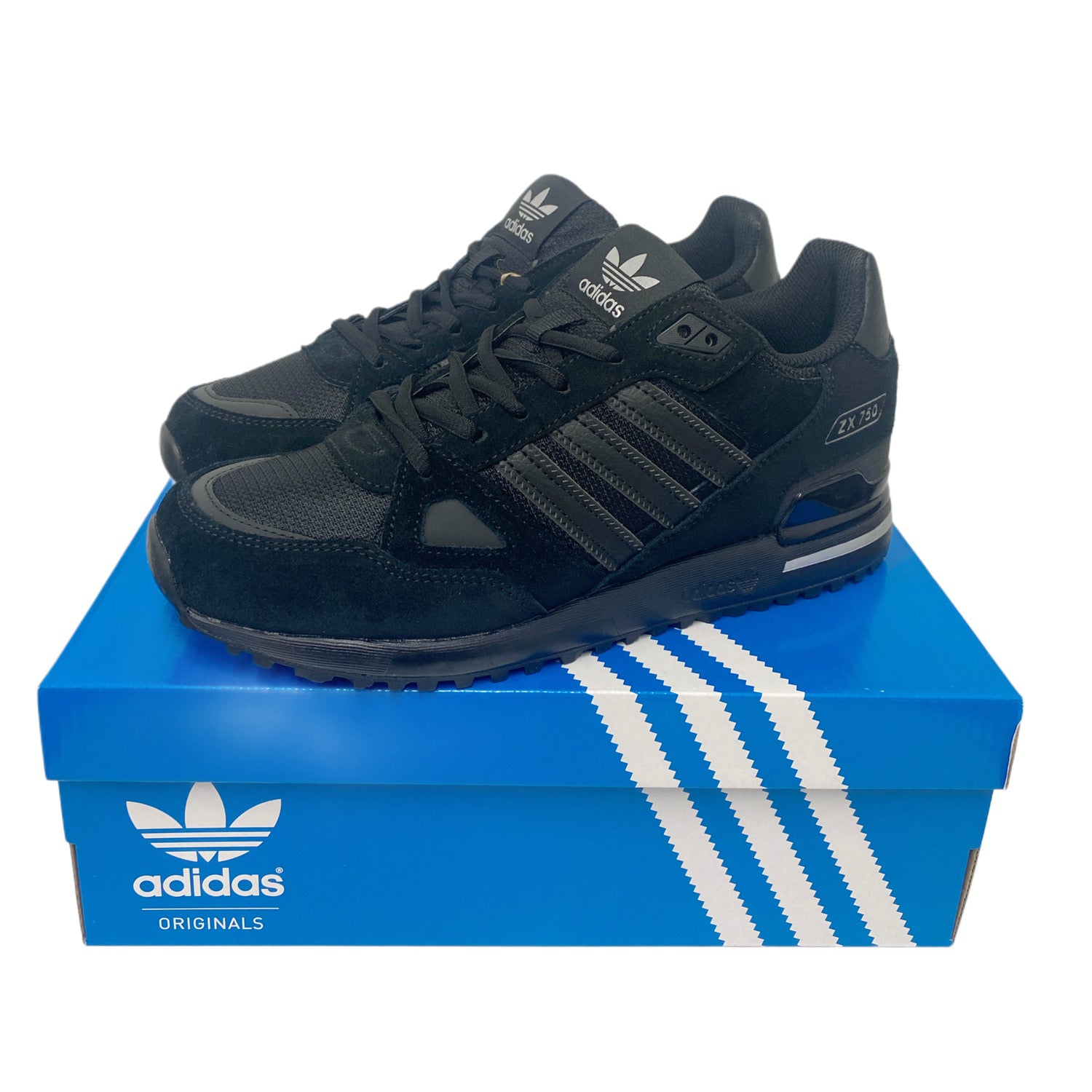 Adidas originals zx 750 black and blue best sale