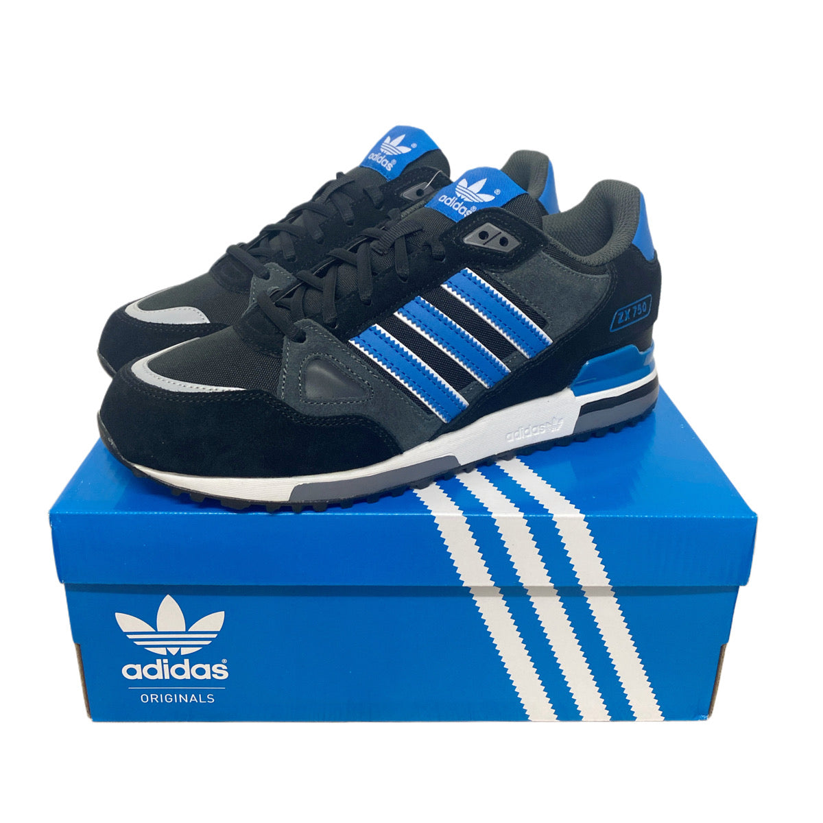 adidas Originals ZX 750 Mens Athleisure Trainers Black Blue