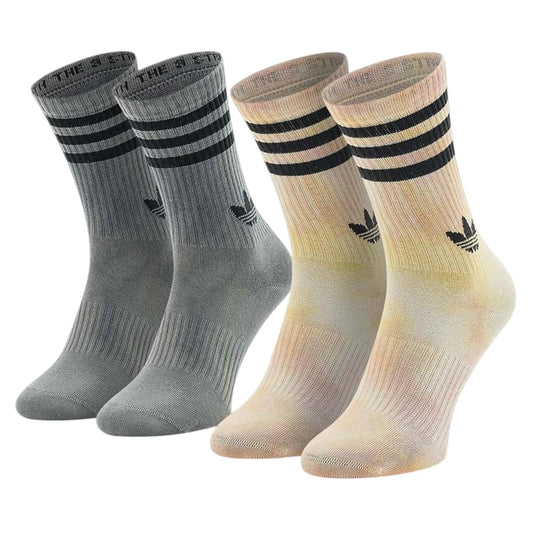 Adidas 3-Stripes Trefoil Unisex Batik 2 Pack Socks Grey/Orange