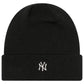 New Era Adults New York Yankees Metal Badge Beanie Black