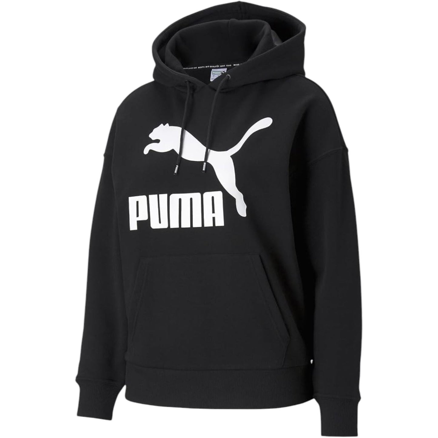 Puma Womens Classic Logo Pullover Hoodie Black