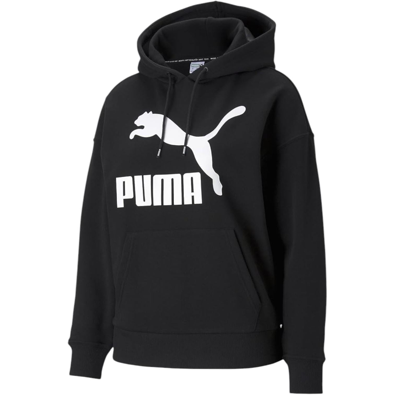 Puma Womens Classic Logo Pullover Hoodie Black