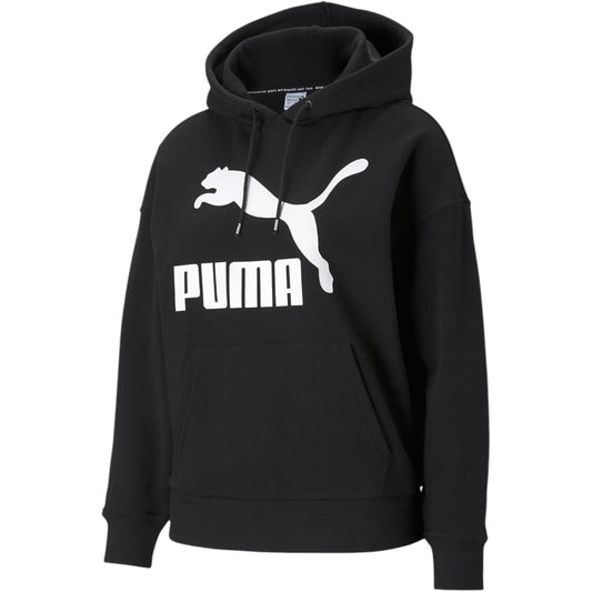 Puma Womens Classic Logo Pullover Hoodie Black